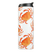 Crabs Wasserfarbe: Weißes Hintergrundmuster Thermosbecher (Nach links gedreht)
