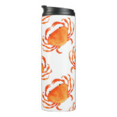 Crabs Wasserfarbe: Weißes Hintergrundmuster Thermosbecher (Nach rechts gedreht)
