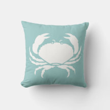 CRABS WHITE auf blauem Kissen