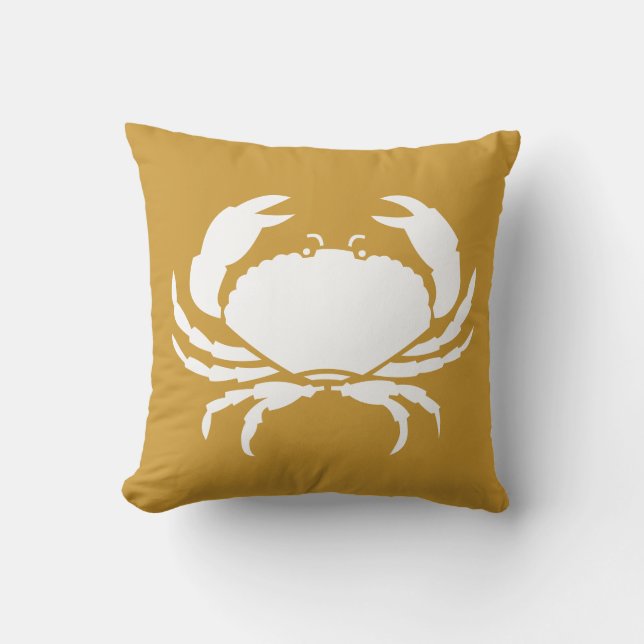 CRABS WHITE auf braunem Kissen (Vorderseite)