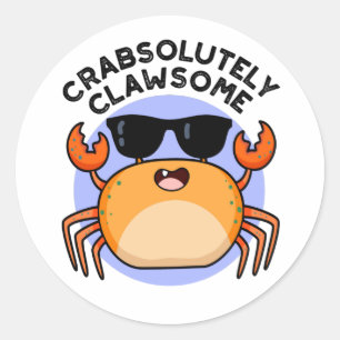 Crabsolut Clawsome Funny Crab Pub Runder Aufkleber