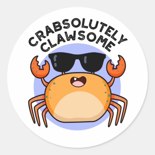 Crabsolut Clawsome Funny Crab Pub Runder Aufkleber (Vorderseite)