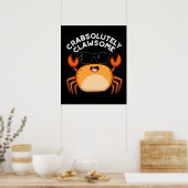 Crabsolut Clawsome Funny Crab Pun Dark BG Poster (Küche)