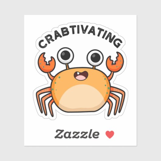 Crabtivating Funny Crab Pun Aufkleber (Blatt)