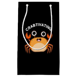 Crabtivating Funny Crab Pun Dark BG Kleine Geschenktüte