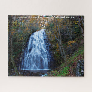Crabtree Falls North Carolina.Frohe Weihnachten Puzzle