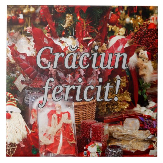 Crăciun fericit! Frohe Weihnachten im rumänischen Fliese (Vorderseite)