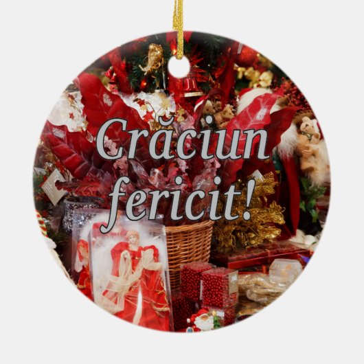 Crăciun fericit! Frohe Weihnachten im rumänischen Keramikornament (Hinten)
