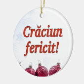 Crăciun fericit! Frohe Weihnachten in rumänischem Keramik Ornament (Links)