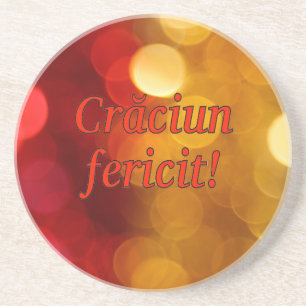 Crăciun fericité! Frohe Weihnachten in Rumänisch r Getränkeuntersetzer