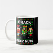 Crack Deez Nuts Funny Christmas Kaffeetasse (Links)