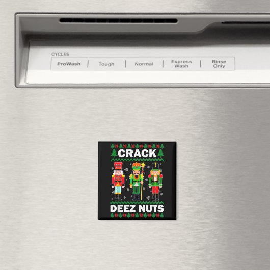 Crack Deez Nuts Funny Christmas Magnet (In Situ (Geschirrspüler))