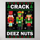 Crack Deez Nuts Funny Christmas Poster (Vorne)
