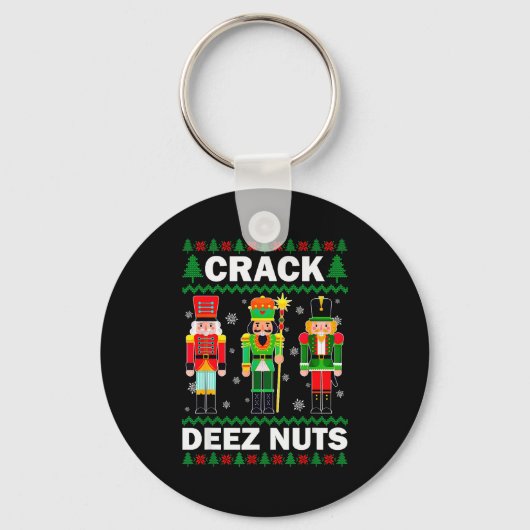 Crack Deez Nuts Funny Christmas Schlüsselanhänger (Vorderseite)