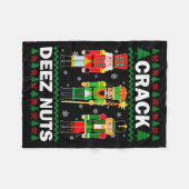 Crack Deez Nuts Lustiges Weihnachten  Fleecedecke (Vorderseite (Horizontal))