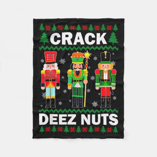 Crack Deez Nuts Lustiges Weihnachten  Fleecedecke (Vorderseite)