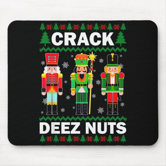 Crack Deez Nuts Lustiges Weihnachten  Mousepad (Vorne)