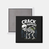 Crack Happens Funny Osteopath Spine Halloween Magnet (Vorderseite/Rückseite)