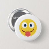 Crack Out Tongue Emoji Button (Vorne & Hinten)