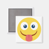 Crack Out Tongue Emoji Magnet (Vorderseite/Rückseite)