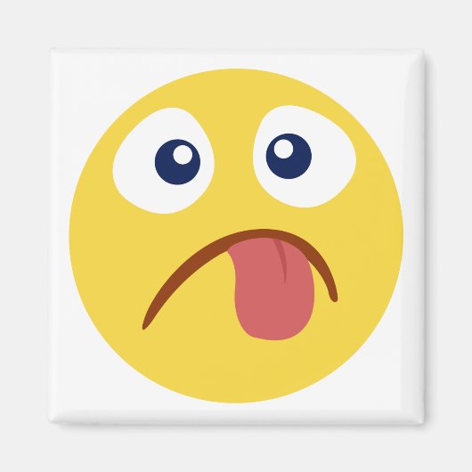 Crack Out Tongue Emoji Magnet (Vorne)