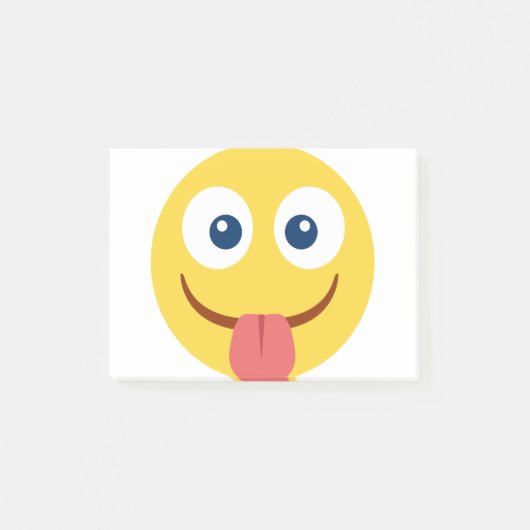 Crack Out Tongue Emoji Post-it Klebezettel (Vorderseite)