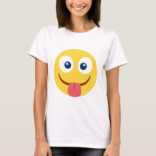 Crack Out Tongue Emoji T-Shirt (Vorderseite)