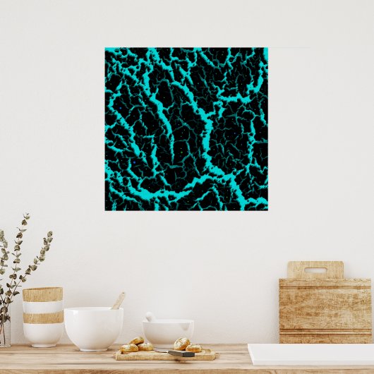 Cracke Space Lava - Cyan Poster (Küche)