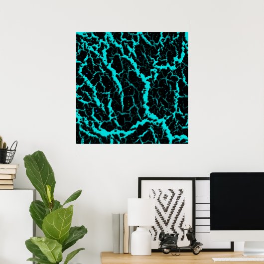 Cracke Space Lava - Cyan Poster (Heimbüro)