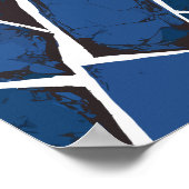 Cracked Blue Surface with White Lines Poster (Ecke)