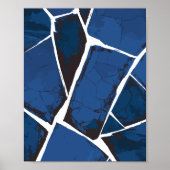 Cracked Blue Surface with White Lines Poster (Vorne)