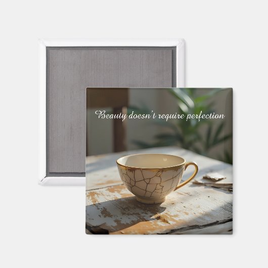 cracked broken teacup inspirational Magnet (Vorderseite/Rückseite)