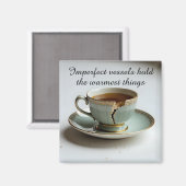 cracked broken teacup inspirational Magnet (Vorderseite/Rückseite)