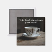 cracked broken teacup inspirational Magnet (Vorderseite/Rückseite)