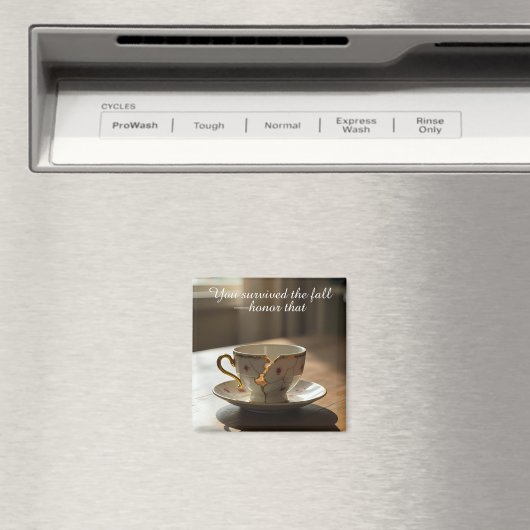 cracked broken teacup inspirational Magnet (In Situ (Geschirrspüler))