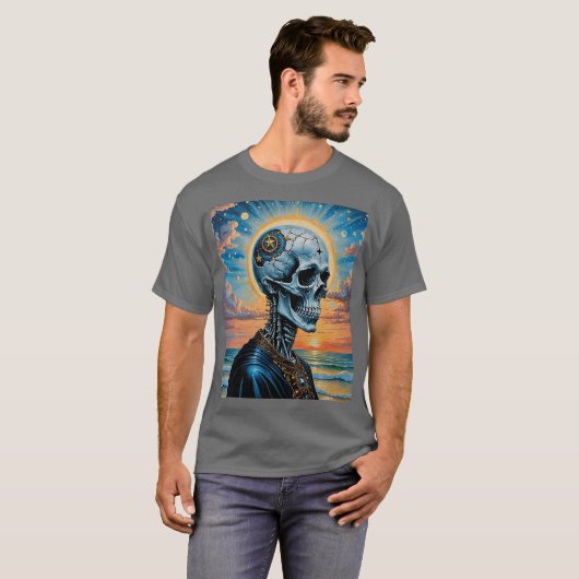 Cracked Celestial Skull Sunset Shirt (Vorne ganz)