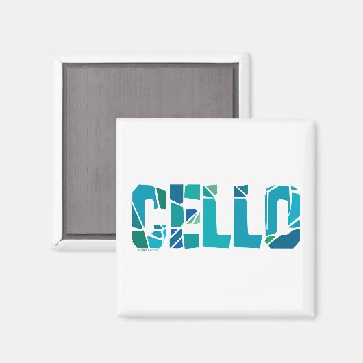 Cracked Cello Magnet (Vorderseite/Rückseite)