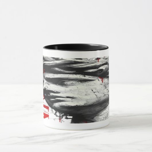 Cracked Classical Bust Trash Polka Art Mug Tasse (Zentrum)