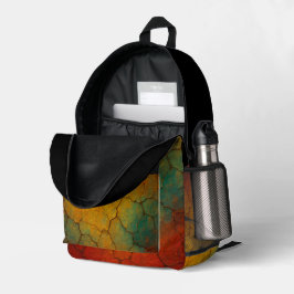 Cracked Earth Abstrakt Textur Bedruckter Rucksack
