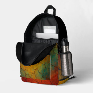 Cracked Earth Abstrakt Textur Bedruckter Rucksack