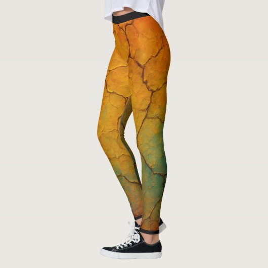 Cracked Earth Abstrakt Textur Leggings (Links)