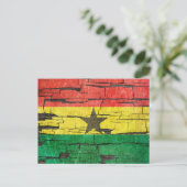 Cracked Ghana Flag Peeling Paint Effect Postkarte (Stehend Vorderseite)