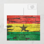 Cracked Ghana Flag Peeling Paint Effect Postkarte (Vorne/Hinten)
