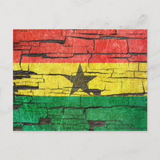 Cracked Ghana Flag Peeling Paint Effect Postkarte