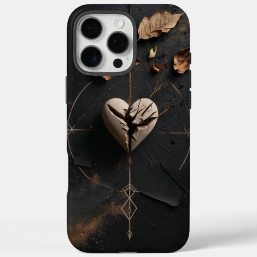 Cracked Heart Dark Boho iPhone Case (Rückseite)