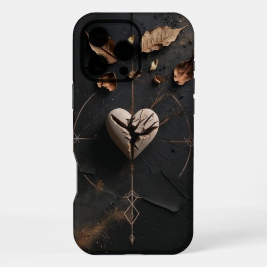 Cracked Heart Dark Boho iPhone Case Hülle (Rückseite)