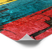 Cracked kolumbian Flag Peeling Paint Effect Poster (Ecke)