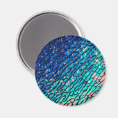 Cracked Metallic Mirror Blue und Green Magnet (Vorderseite/Rückseite)