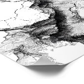 Cracked Mineral Vein Decoupage Template Line Art Poster (Ecke)