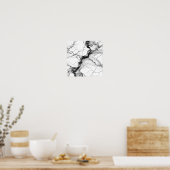 Cracked Mineral Vein Decoupage Template Line Art Poster (Küche)